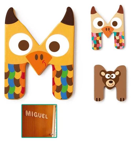 Lettre M 6 cm décoration en bois