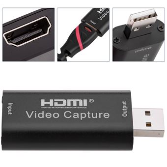 Carte De Capture Vidéo 4K HDMI Vers USB 3.0 - 1080p 30fps, Plug & Play - Pour Streaming, Jeux, Conférences - 1