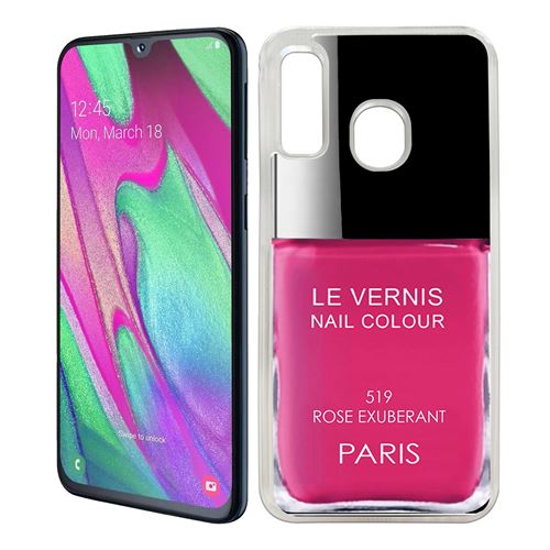 Coque pour Samsung Galaxy A40 -  Vernis Paris Rose