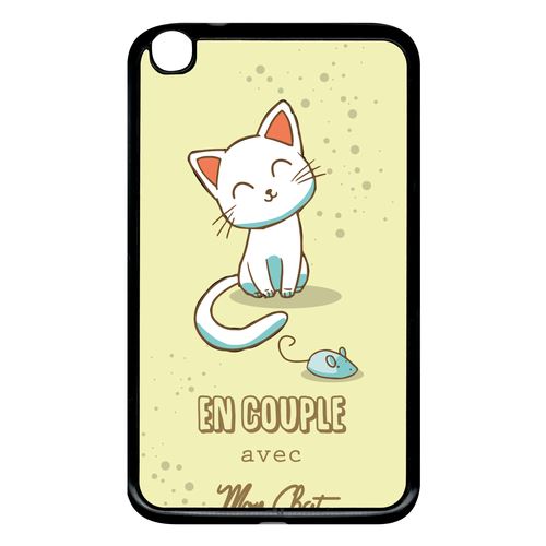 Coque samsung galaxy tab 2 p3110 en couple avec mon chat fond jaune