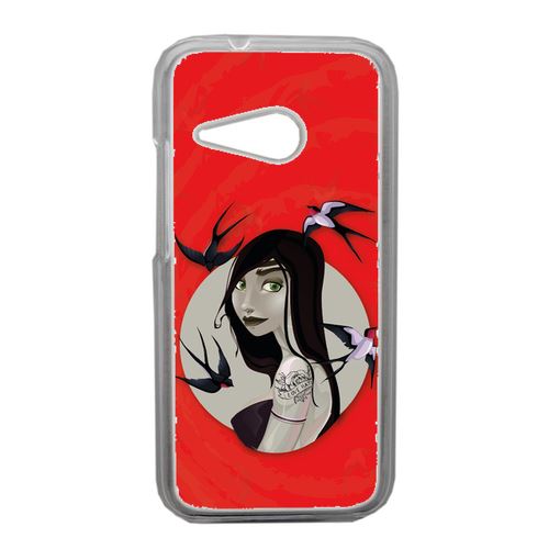 Coque Illustration Fond Rouge Compatible Htc One Mini 2 Transparent