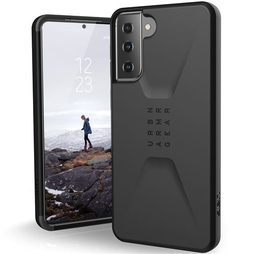 UAG Rugged Case for Samsung Galaxy S21 5G [6.2-inch] - Civilian Black - Achterzijde behuizing voor mobiele telefoon - zwart - voor Samsung Galaxy S21 5G
