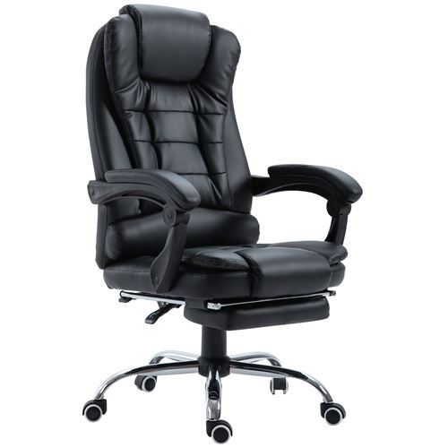 Fauteuil De Bureau Fauteuil Manager Grand Confort Dossier Inclinable Roulettes P U 65 X 69 X 127 Cm Noir Achat Prix Fnac