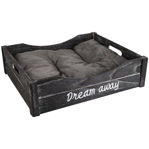 Meilleurs prix pour Panier + coussin Clio rectangulaire. 45 x 38 x 12 cm. gris noir . pour chat. - Flamingo Pet Products - FL-560825