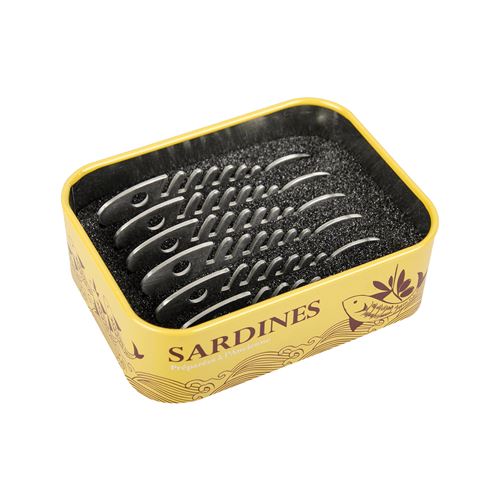 Balvi - Set de 6 pics apéritif en étain Sardines
