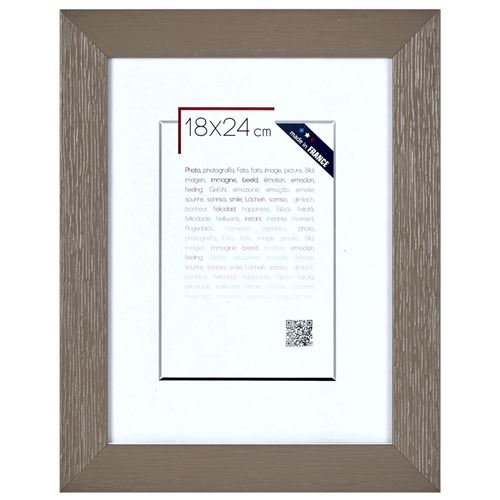 Cadre photo Karma marron 18x24 cm, bois reconstitué - marque française