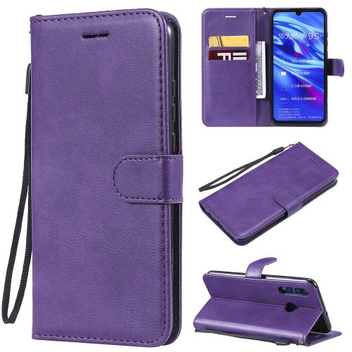 Etui en PU couleur unie avec support violet pour votre Huawei P Smart+ 2019/Honor 10i
