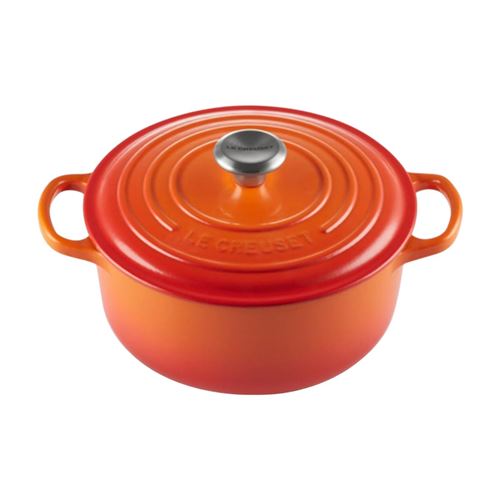 Le Creuset Cocotte en fonte Le Creuset orange volcanique ronde 24 cm