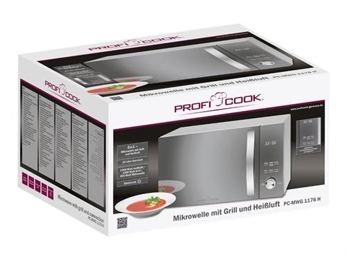 ProfiCook PC-MWG 1176 H - Four micro-ondes combiné - grill - 23 litres - 800 Watt - argent