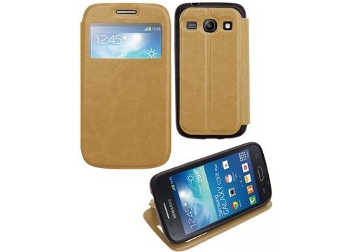 Etui Slim Folio View articulé or pour Samsung Galaxy Core Plus G3500