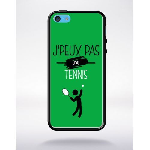 Coque j peux pas j ai tennis 4 compatible apple iphone 5c bord noir silicone