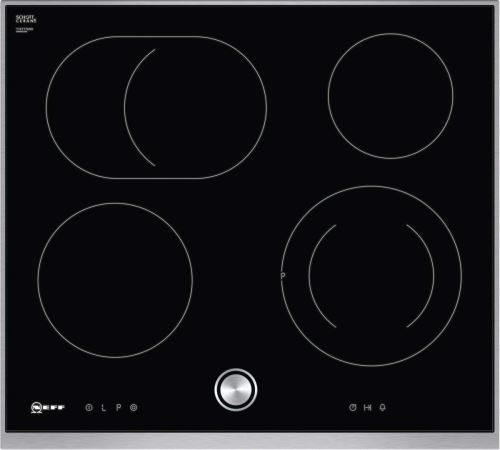 Neff T16TT76N0 - Vitrocéramique - 4 plaques de cuisson - Niche - largeur : 56 cm - profondeur : 50 cm - noir - avec garnitures en acier inoxydable - noir