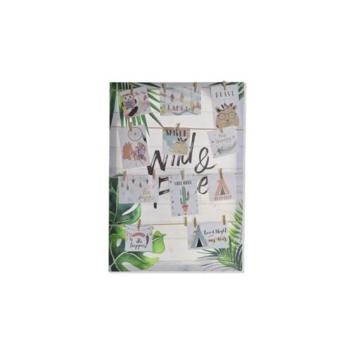 Porte-photos Tropical en toile et corde - 50 x 70 x 2,5 cm - Multicolore