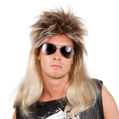 Perruque pop rock blonde homme