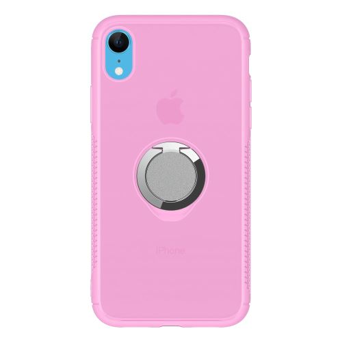 Coque en TPU changement de couleur avec support de bague rose pour votre Apple iPhone XR 6.1 pouces