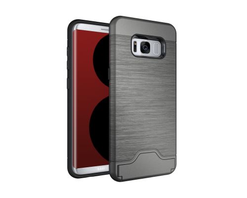 Housse étui Coque antichoc avec fente pour carte pour Samsung Galaxy S7 Edge - Gris -218