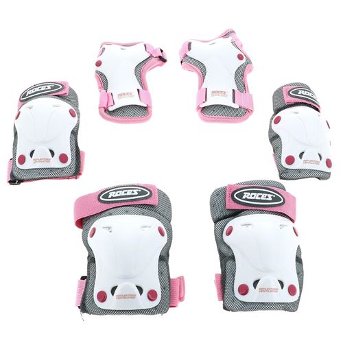 Roces Protection Set filles 3 pièces blanc / gris / rose M