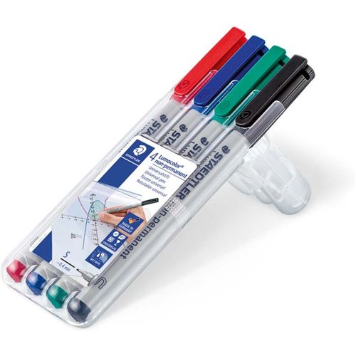 Staedtler Marqueur Non Permanent 311S Lumocolor, Étui De 4