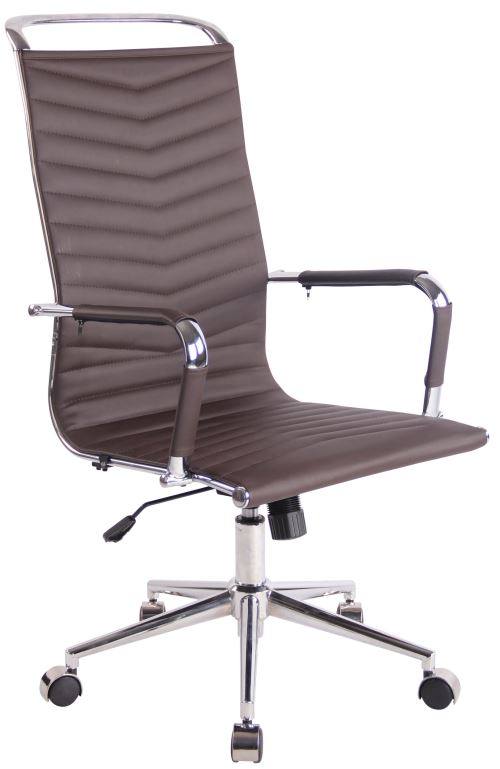 Chaise de Bureau Batley en Similicuir design et confortable - Couleur Café