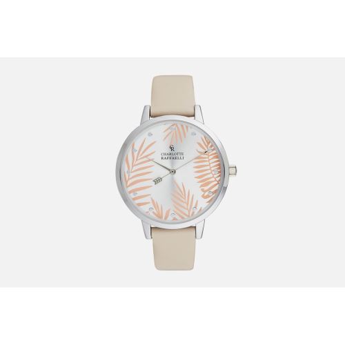 Montre Female Charlotte Rafaelli Mouvement Quartz Cadran Floral 36mm Et Bracelet Gris En Cuir CRF047