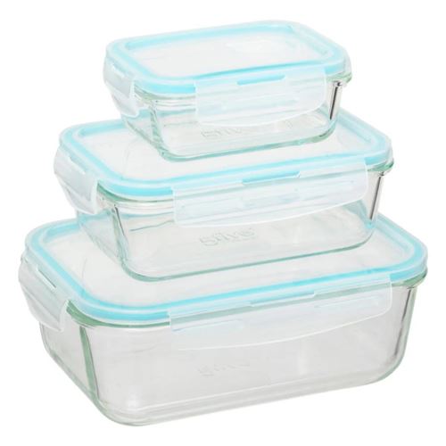 Boite de conservation rectangulaire - Lot de 3 - Clipeat - Verre