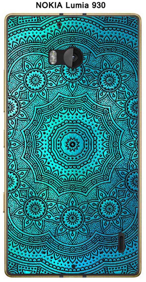 Coque Nokia Lumia 930 design Mandala rosace Bleu & Noir