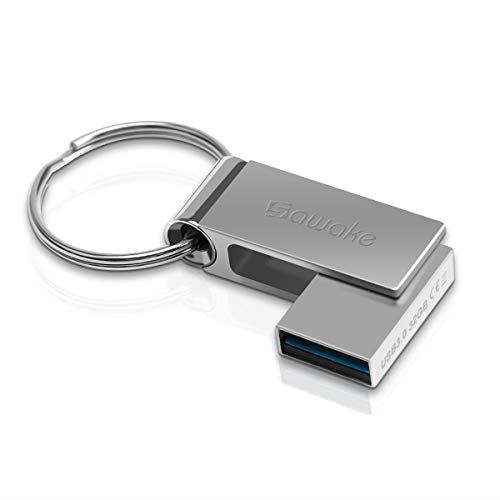 SAWAKE Clé USB, Clef USB 32Go Disque U en Alliage d'Aluminium, Étanche Antichoc High Speed 3.0 USB Memory Stick avec Pendentif Porte