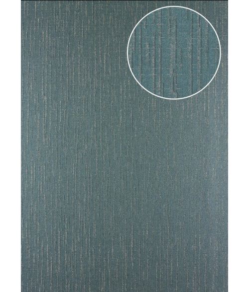 Papier peint à motifs graphiques Atlas 24C-7505-3 papier peint intissé texturé avec un dessin abstrait et des accents métalliques gris gris-vert argent 7,035 m2