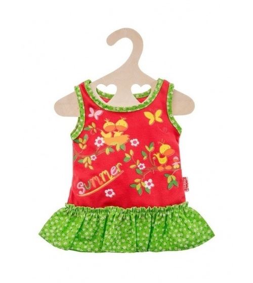 Heless vêtements de poupée robe d'été verte/rouge 35-45 cm