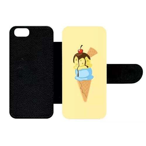 Etui À Rabat Apple Iphone 5s Glace Cornet Jaune