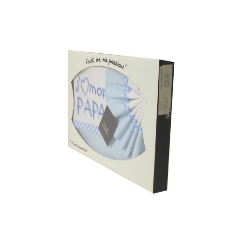 Coffret Parure de draps pour berceau, landau, couffin bleu - J'aime mon papa