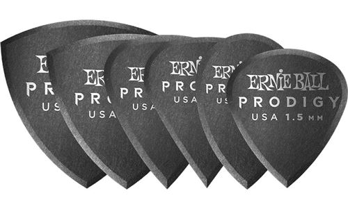 Ernie Ball Noir Multipack Médiators Prodigy Sachet De 6 1,5Mm Médiators
