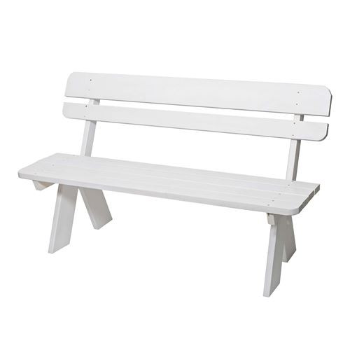 Banc de jardin Oslo en bois Oslo, 148 cm, qualité gastronomique, bois massif ~ blanc