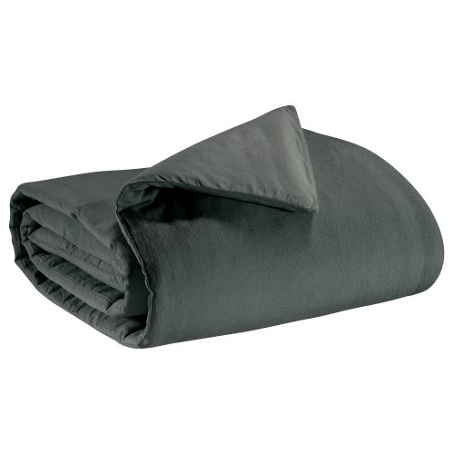 Housse de couette Stonewashed Paco ardoise 260 x 240 cm Vivaraise