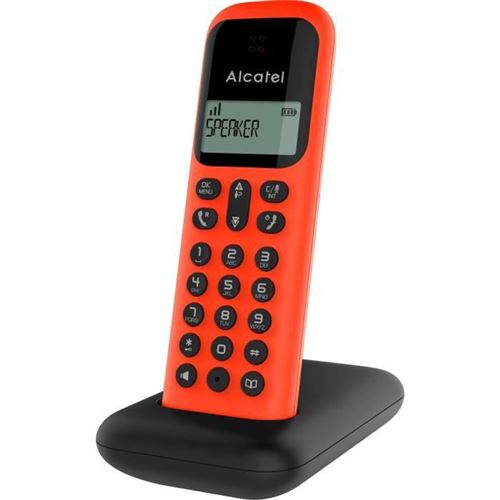 Alcatel D285 - Téléphone sans fil avec ID d appelant - DECT\GAP - (conférence) à trois capacité d appel - rouge
