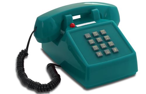 téléphone vintage Opis PushMeFon bleu clair