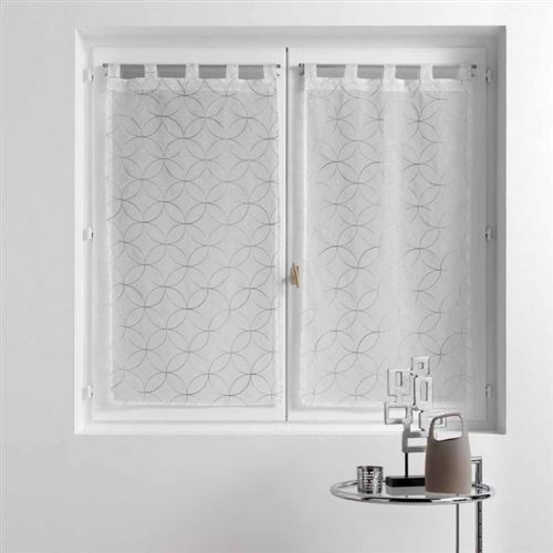 Paire droite passants 2 x 60 x 120 cm voile sable brode olympia Gris