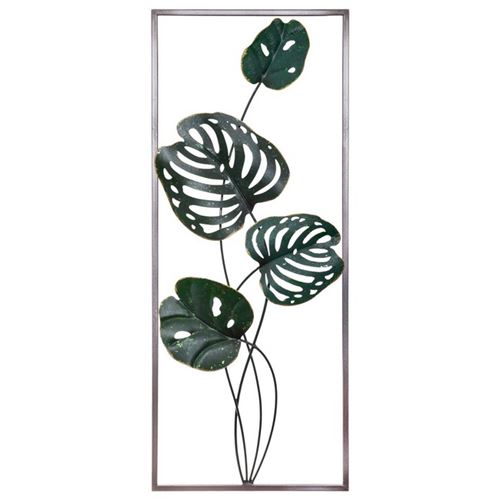 HOMEMANIA Décoration de la Paroi Murale - Art Mural Nature - pour Chambre, Salon, Entrée - Multicolore en Métal, 24,5 x 3 x 61 cm