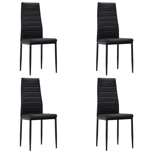 vidaXL Chaise de salle à manger 4 pcs Design fin Noir