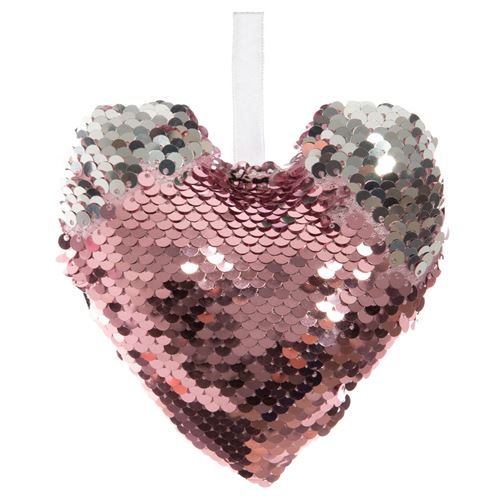 Féérie Lights & Christmas - Décoration pour sapin de Noël Sequin - Coeur - Rose - Sarah B