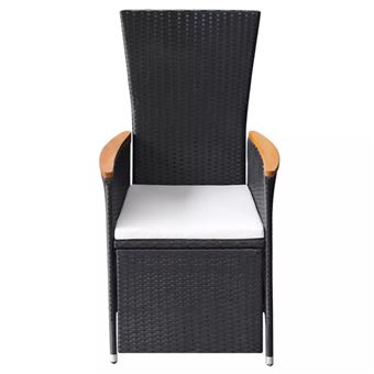 vidaXL Chaise inclinable de jardin 2pc et coussins Résine vidaXL Chaise inclinable de jardin 2pc et coussins Résine