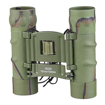 Jumelles Compactes 10x25 Pour Enfant - Vert Camouflage - Sac Inclus