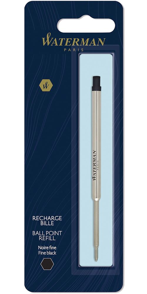 Non Communiqué Noire Waterman Recharge Bille Pointe Fine, Blister X 1