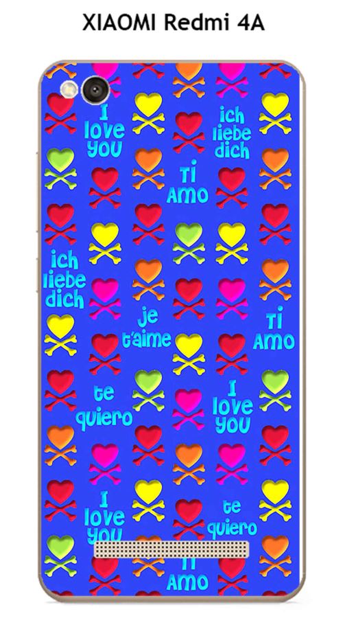 Coque XIAOMI Redmi 4A design Je t'aime - I love you