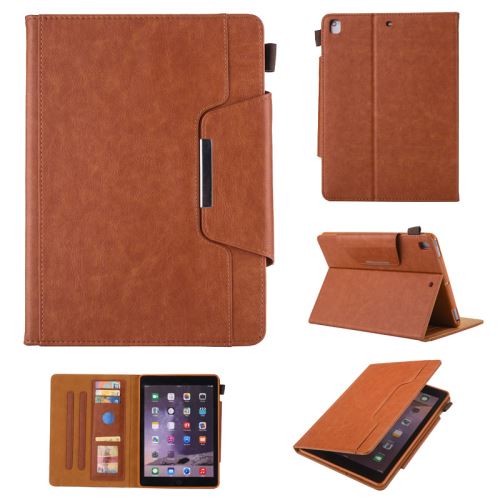 Etui en PU avec boucle et fente stylo pour Apple iPad 5/ Air A1474 A1475 A1476 - Brun