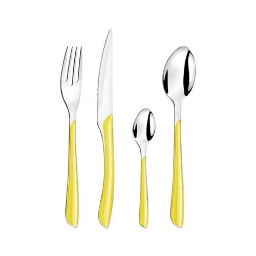 Amefa valisette de 24 couverts - jaune safran eclat 916056