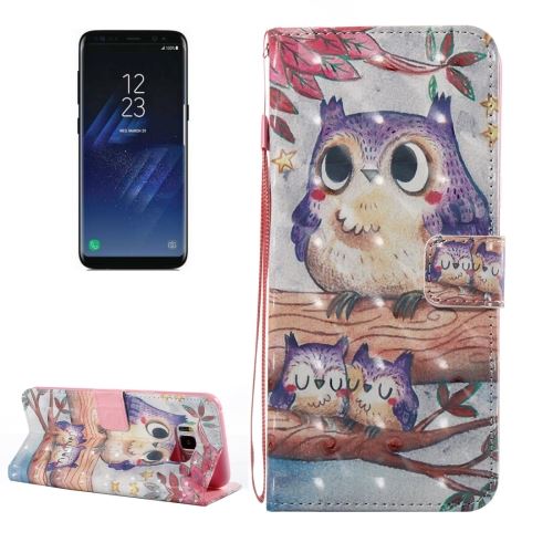 Galaxy S8 Plus / G955 Housse Etui Cuir PU Hiboux Violet ALS52956