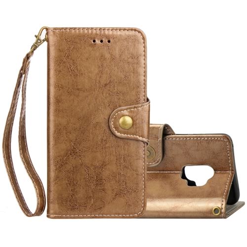 Galaxy S9 Housse Etui Cuir PU Effet Peau rétro Marron ALS53017
