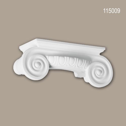Chapiteau de demi-colonne 115009 Profhome Colonne Élement décorative style ionique blanc