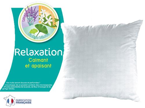 Oreiller bleu calin relaxant 60x60cm